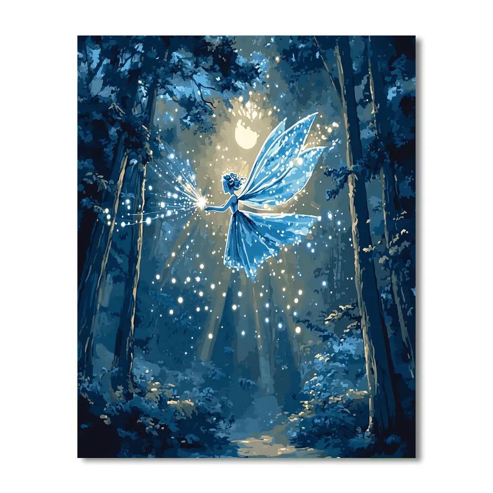 Blue Fairy Moonlit Forest Blessing Disney Inspired Paint by numbers art