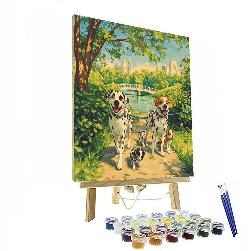 Pongo And Perdita Park Path Pups Patrol Disney Inspired paint by number