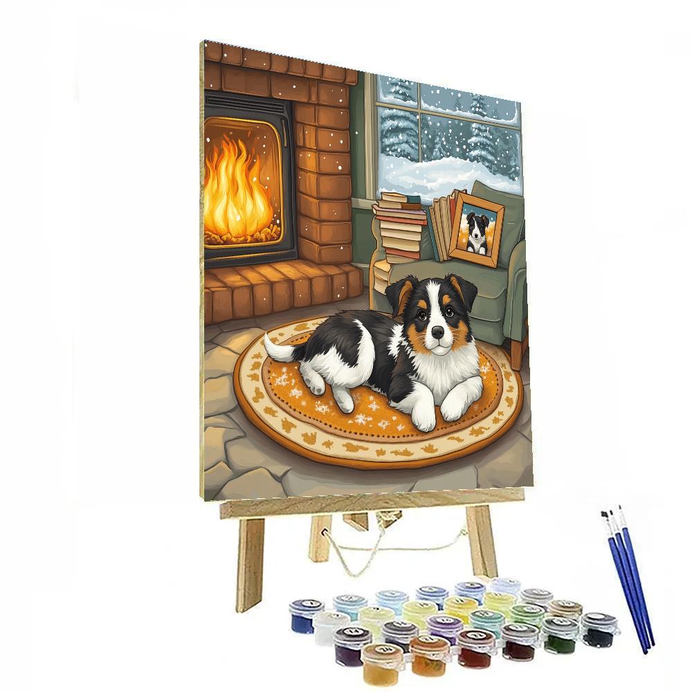 Patch Cozy Fireplace Dream Spot Disney Inspired Paint by numbers art