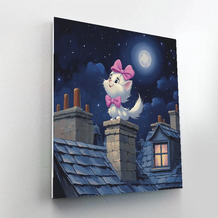 Marie Parisian Rooftop Moon Serenade Disney Inspired paint by color