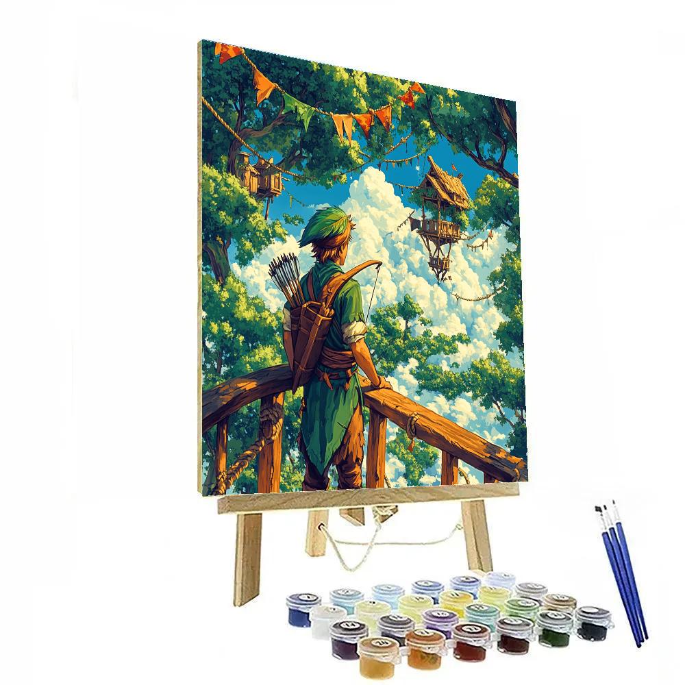 Robin Hood Sherwood Treehouse Lookout Disney Inspired Painting by numbers kit