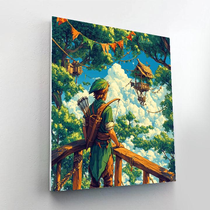Robin Hood Sherwood Treehouse Lookout Disney Inspired Painting by numbers kit