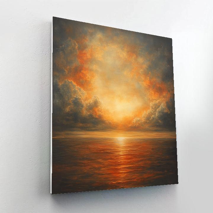JMW Turner Inspired Burning Horizon paint by color