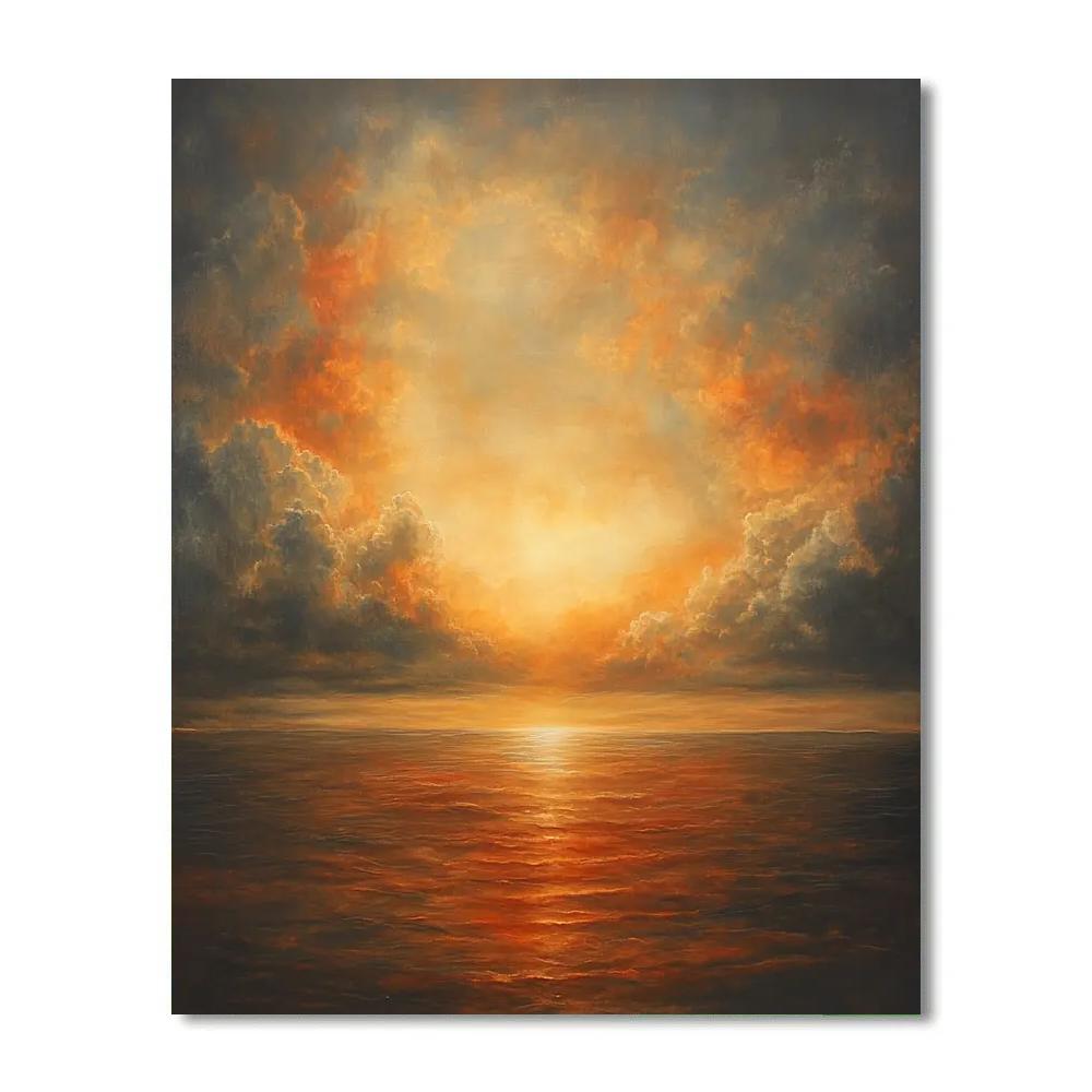 JMW Turner Inspired Burning Horizon paint by color