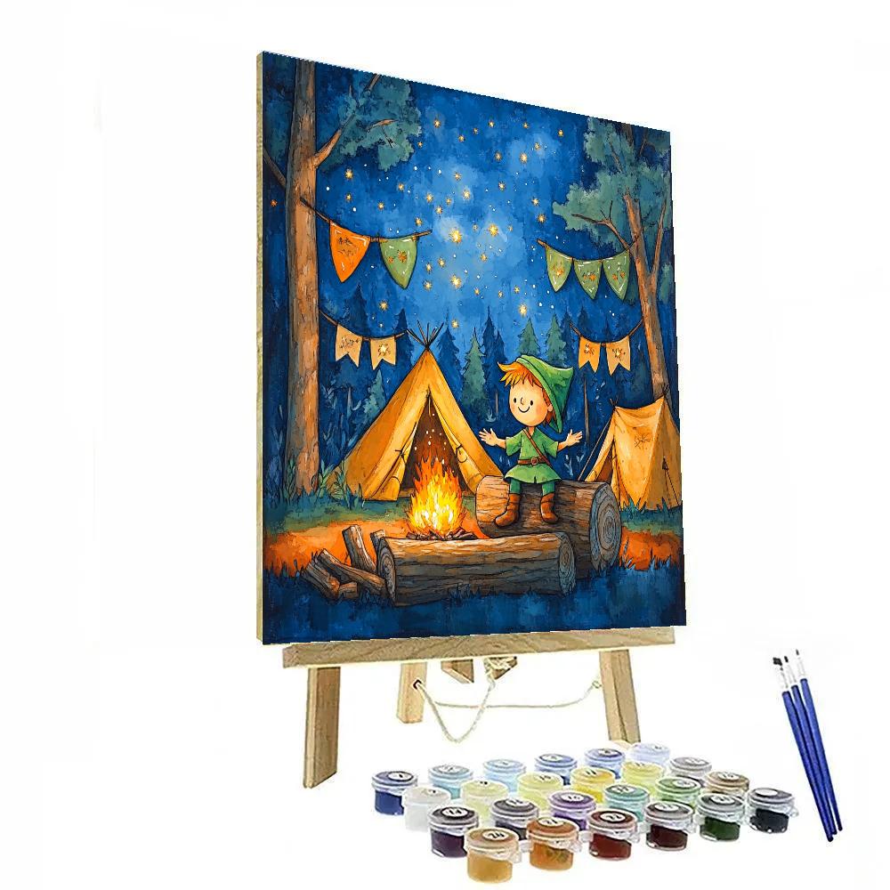 Little John Forest Campfire Storytime Disney Inspired Number painting