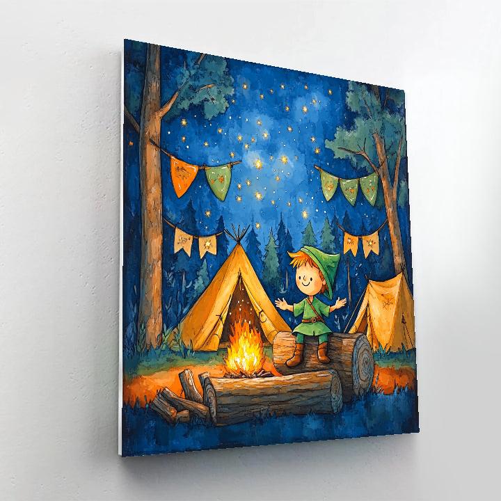 Little John Forest Campfire Storytime Disney Inspired Number painting