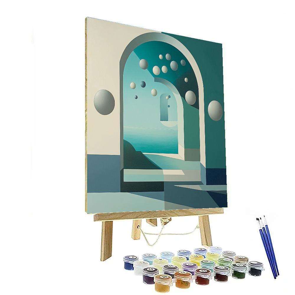 René Magritte Inspired Mirror Sky Paint by numbers kits