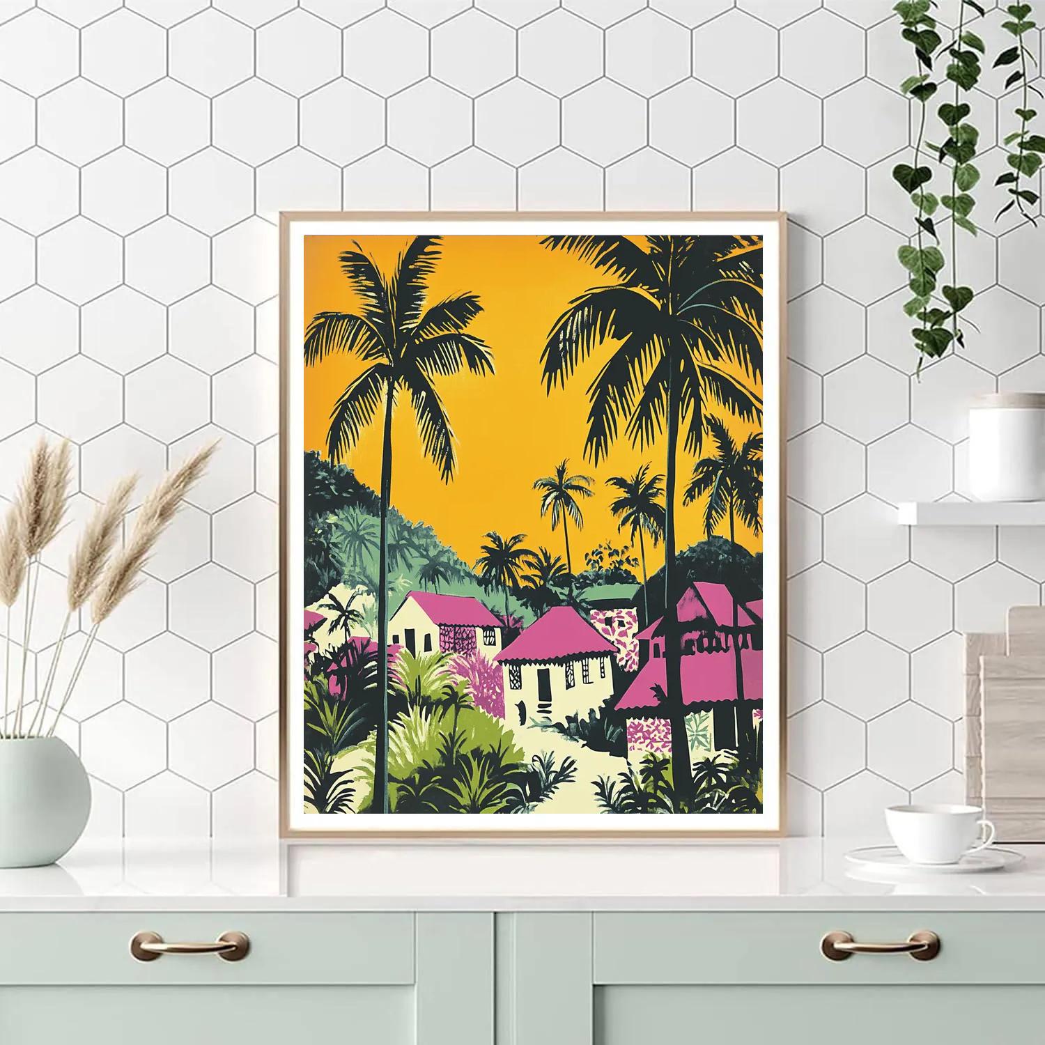Paul Gauguin Inspired Ocean Village paint by color