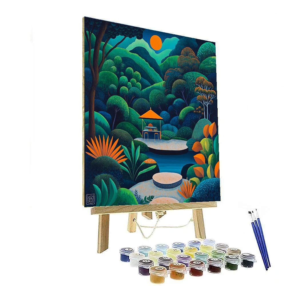 Henri Rousseau Inspired Hidden Jungle Cafe Paint by numbers art