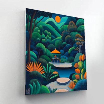 Henri Rousseau Inspired Hidden Jungle Cafe Paint by numbers art