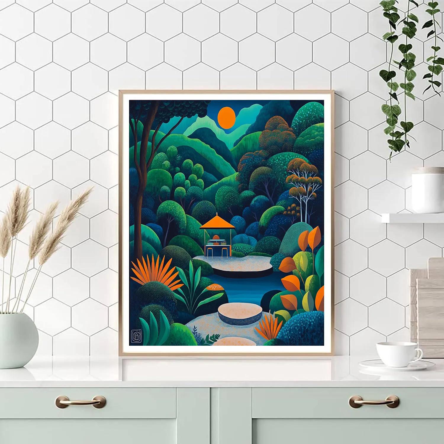 Henri Rousseau Inspired Hidden Jungle Cafe Paint by numbers art