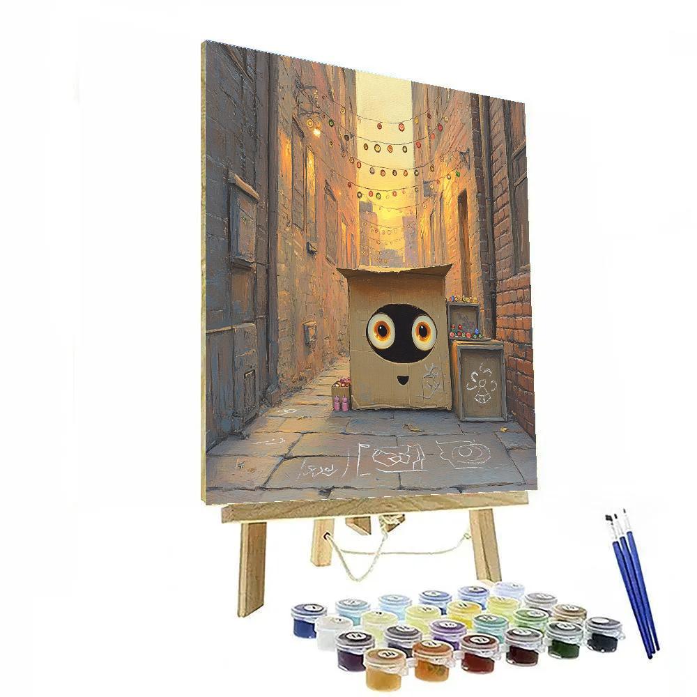 Oliver City Alley Cardboard Fort Disney Inspired DIY paint by numbers