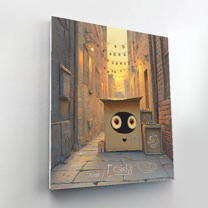 Oliver City Alley Cardboard Fort Disney Inspired DIY paint by numbers