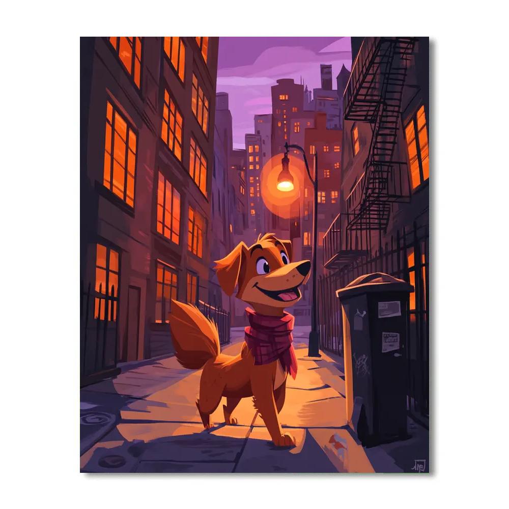 Dodger Streetlight City Strut Disney Inspired paint by number