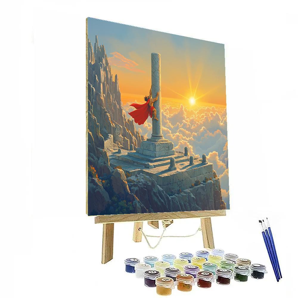Hercules Mountaintop Sunrise Training Disney Inspired painting number kit
