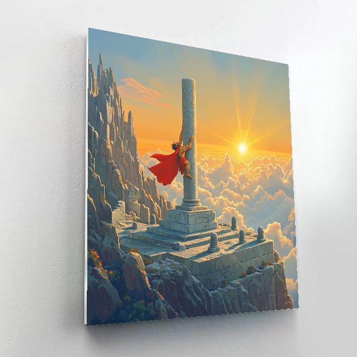 Hercules Mountaintop Sunrise Training Disney Inspired painting number kit
