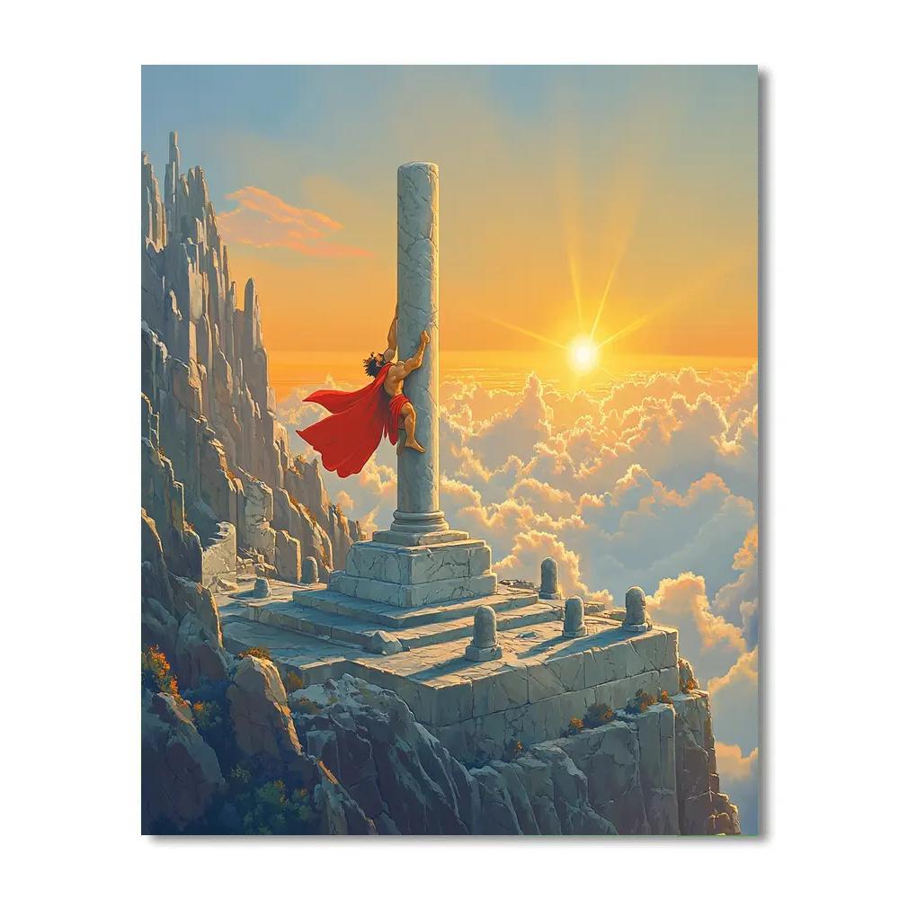 Hercules Mountaintop Sunrise Training Disney Inspired painting number kit