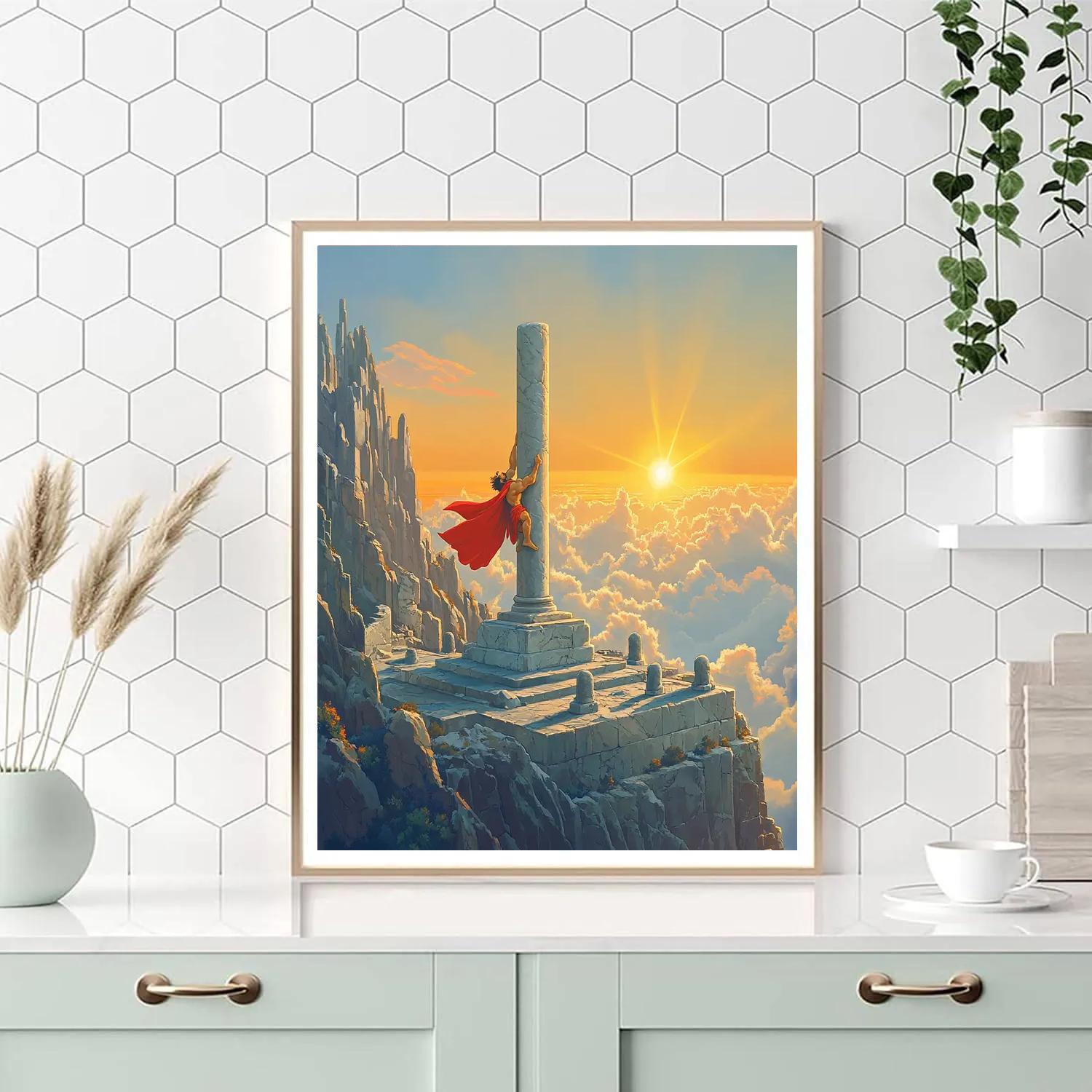 Hercules Mountaintop Sunrise Training Disney Inspired painting number kit