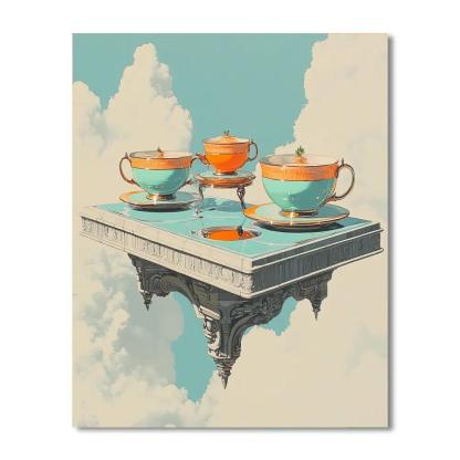 Salvador Dali Inspired Astral Tea Party painting number kit