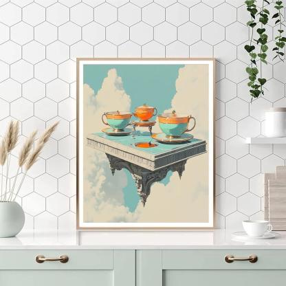 Salvador Dali Inspired Astral Tea Party painting number kit