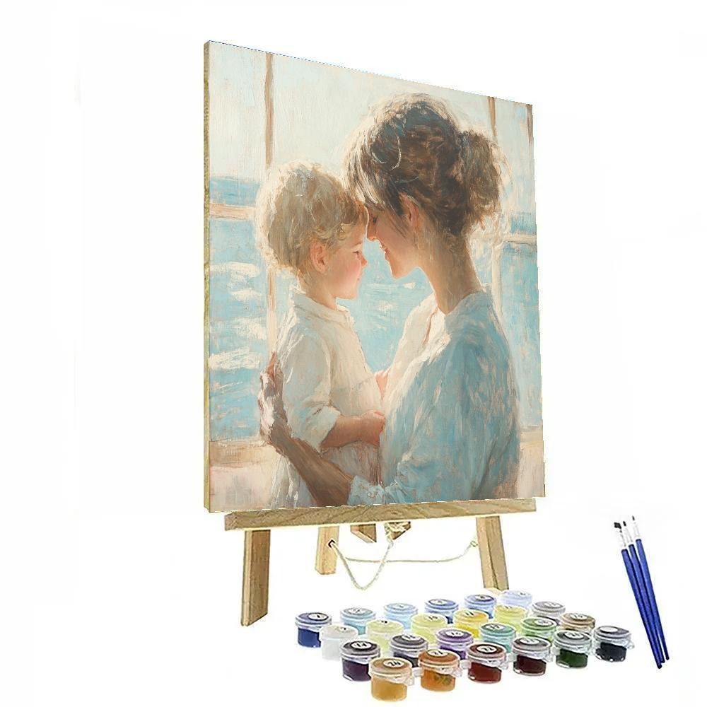 Mary Cassatt Inspired Seated Mother paint by color