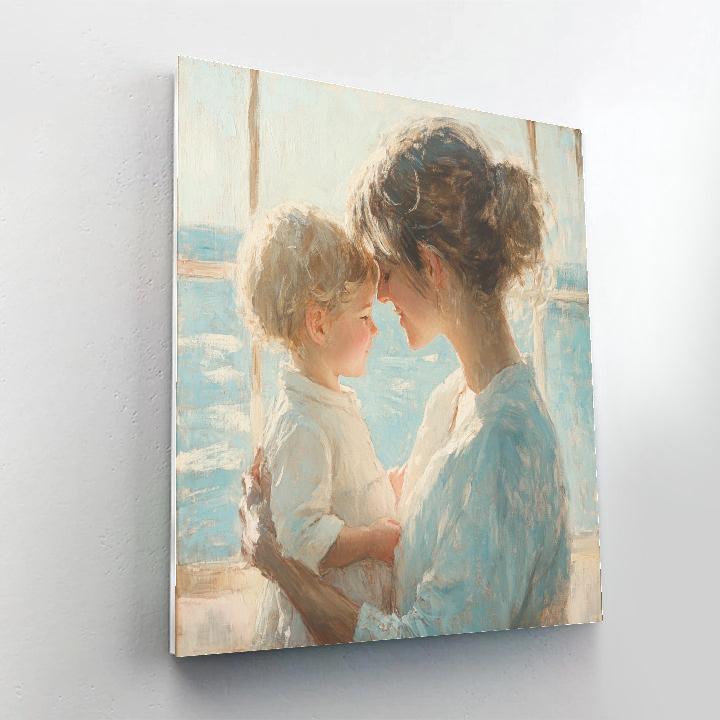 Mary Cassatt Inspired Seated Mother paint by color