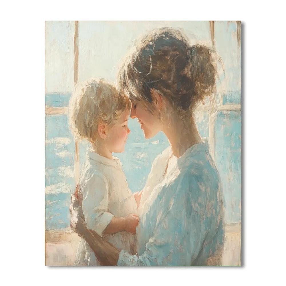 Mary Cassatt Inspired Seated Mother paint by color