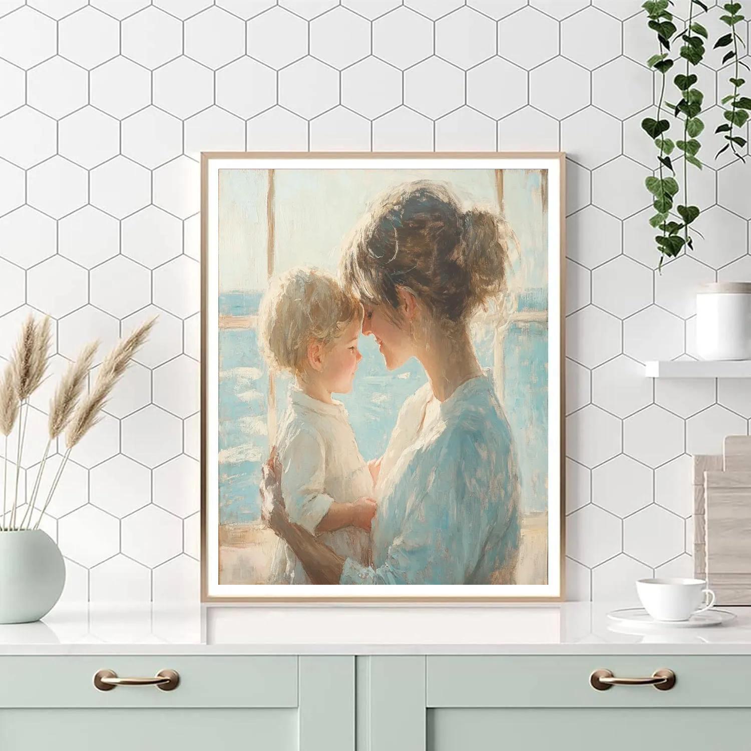Mary Cassatt Inspired Seated Mother paint by color