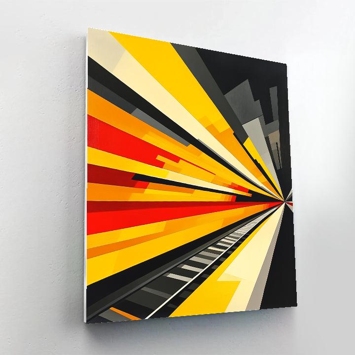 Giacomo Balla Inspired Speeding Train DIY paint by numbers