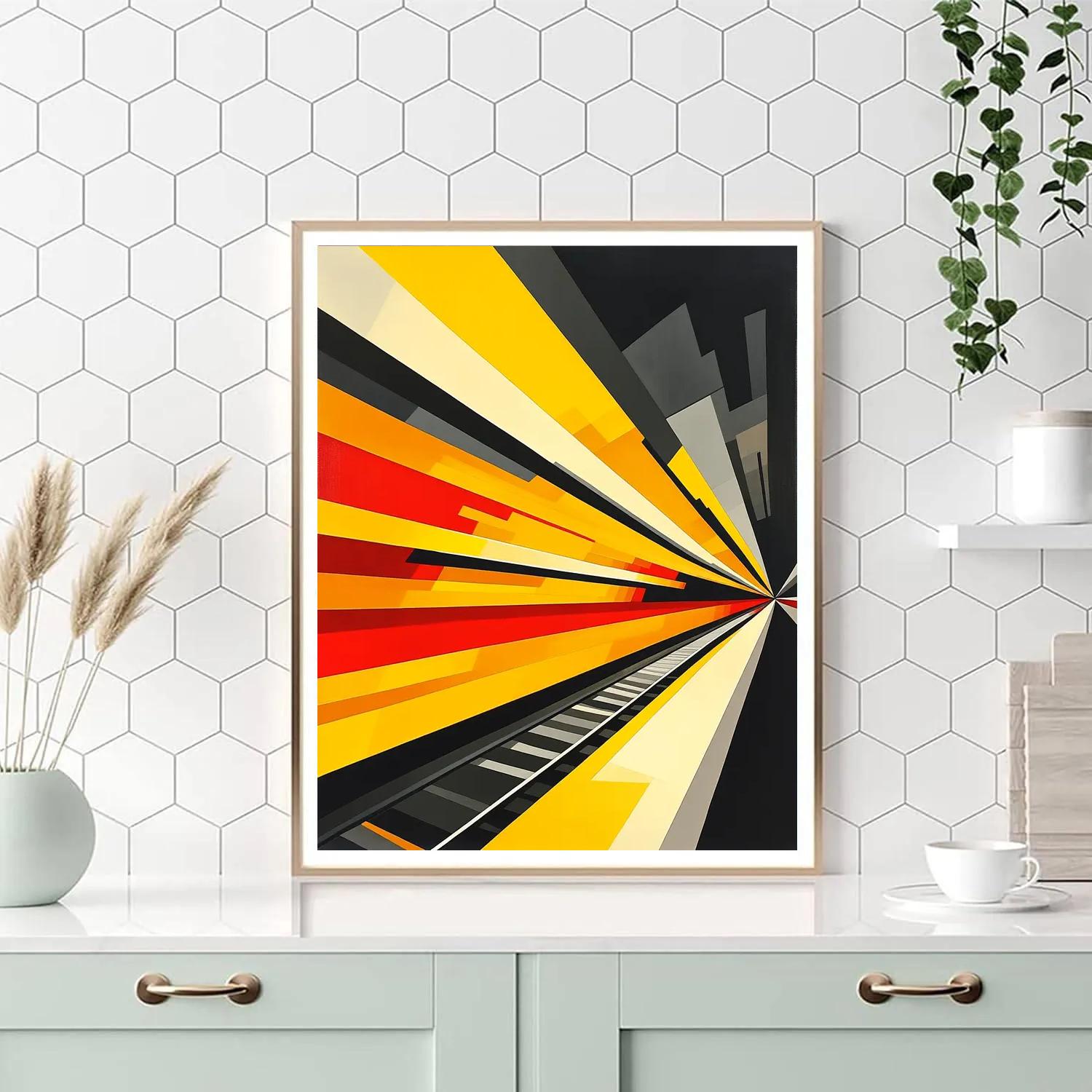 Giacomo Balla Inspired Speeding Train DIY paint by numbers