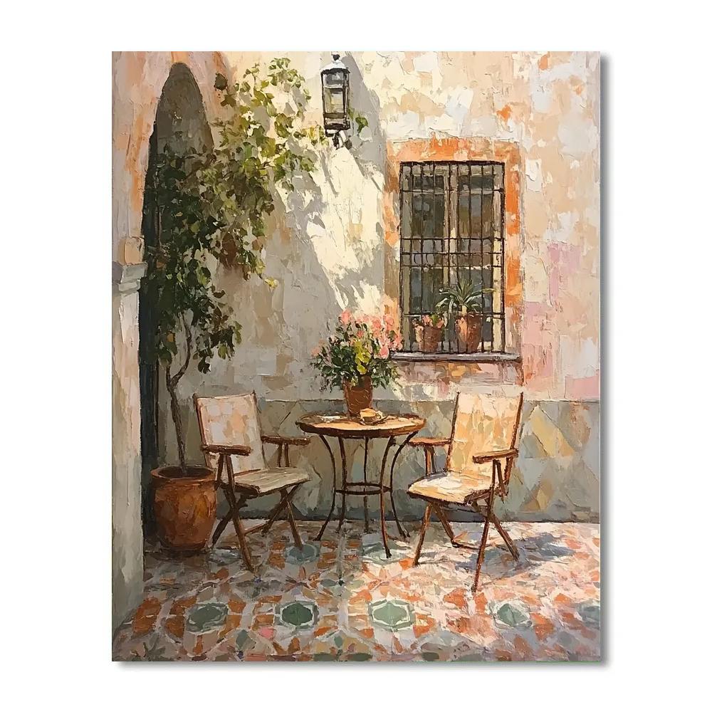 Pierre Bonnard Inspired Sunlit Terrace DIY paint by numbers