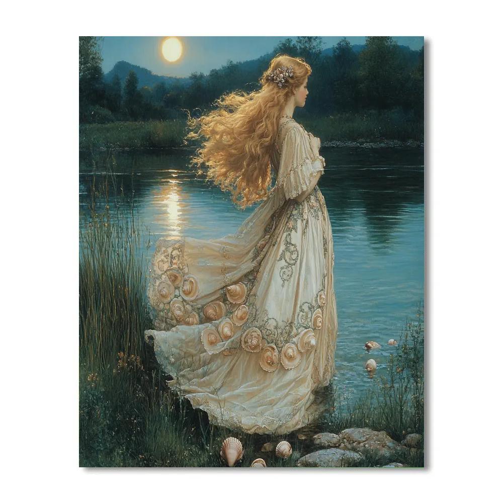 John William Waterhouse Inspired Selkie Shore Number painting