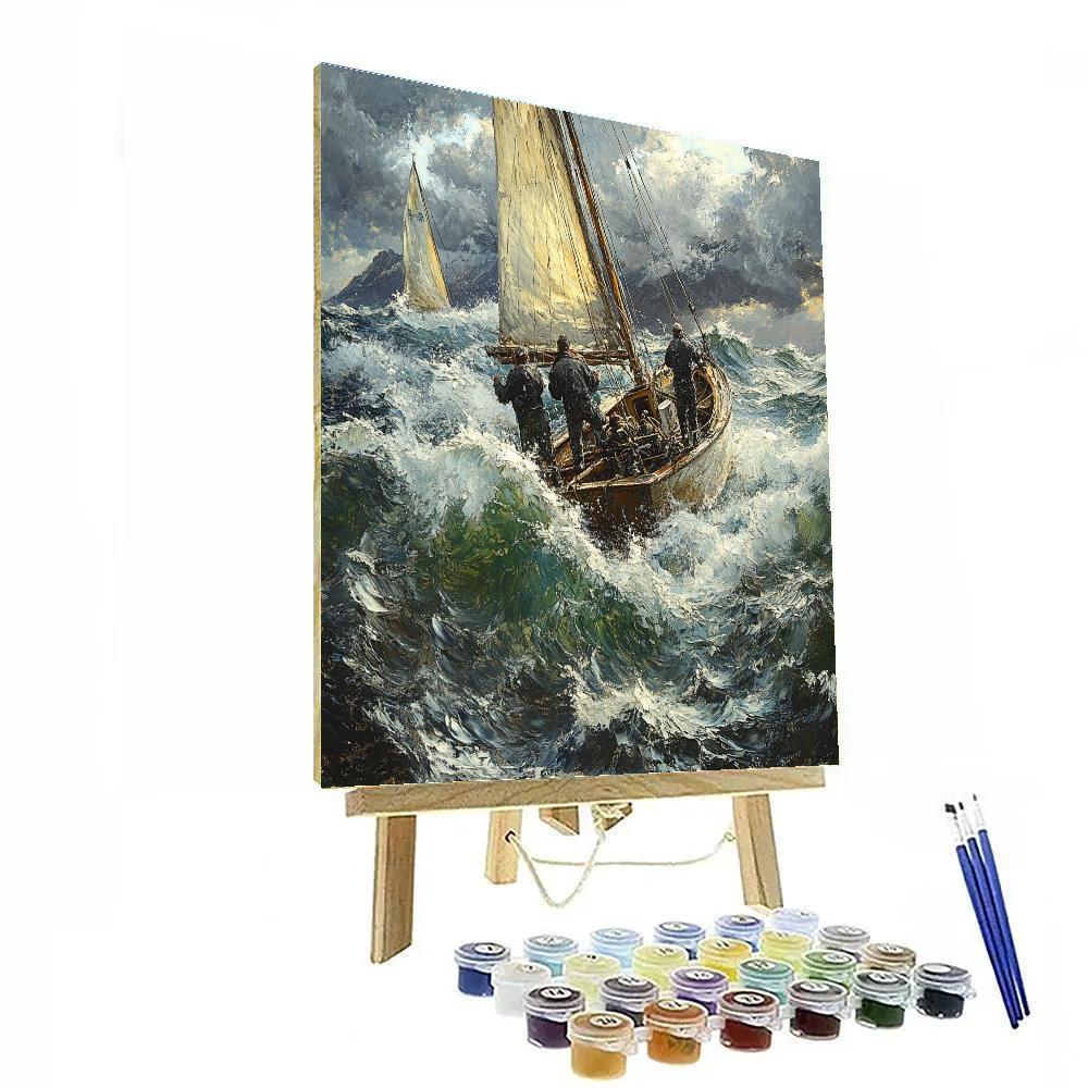 Gustave Courbet Inspired Storm Fishermen Paint by numbers kits