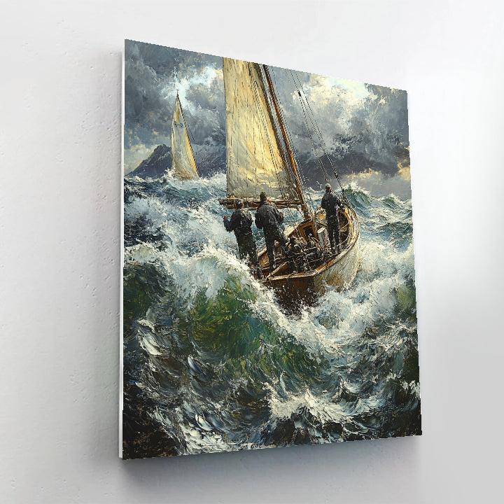 Gustave Courbet Inspired Storm Fishermen Paint by numbers kits
