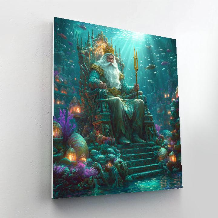 King Triton Coral Throne Ocean Watch Disney Inspired Painting by numbers kit