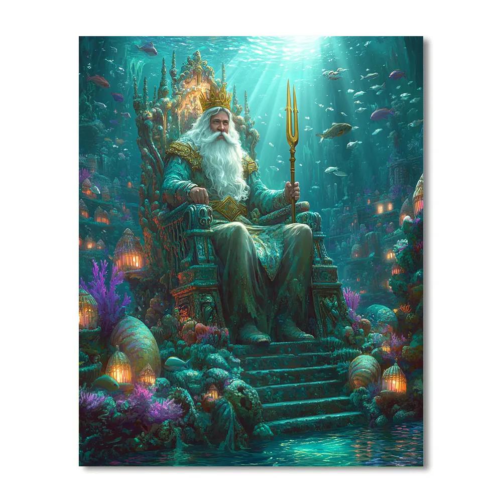King Triton Coral Throne Ocean Watch Disney Inspired Painting by numbers kit