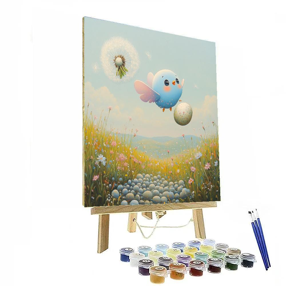 Dot Dandelion Seed Flight Disney Inspired Number painting