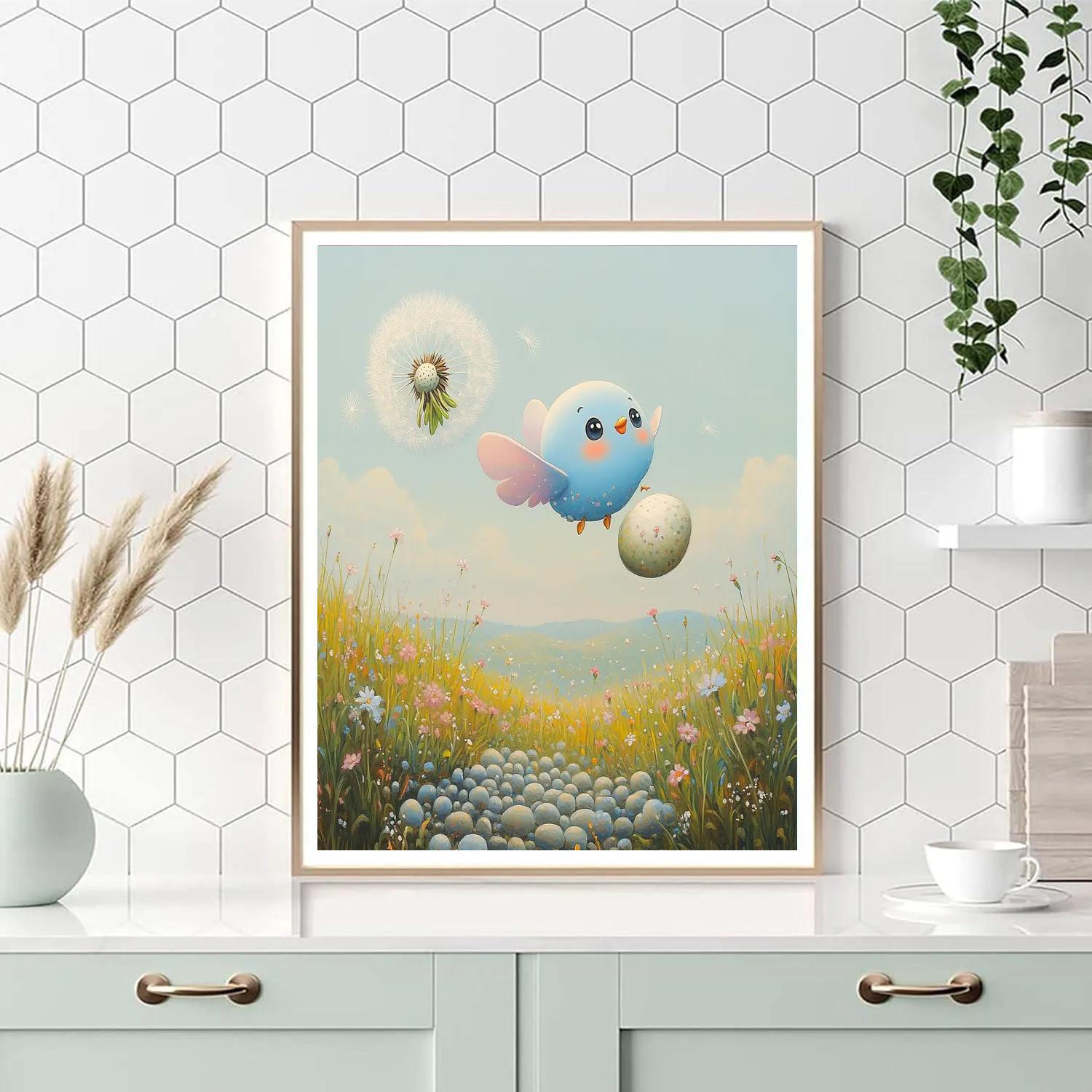 Dot Dandelion Seed Flight Disney Inspired Number painting