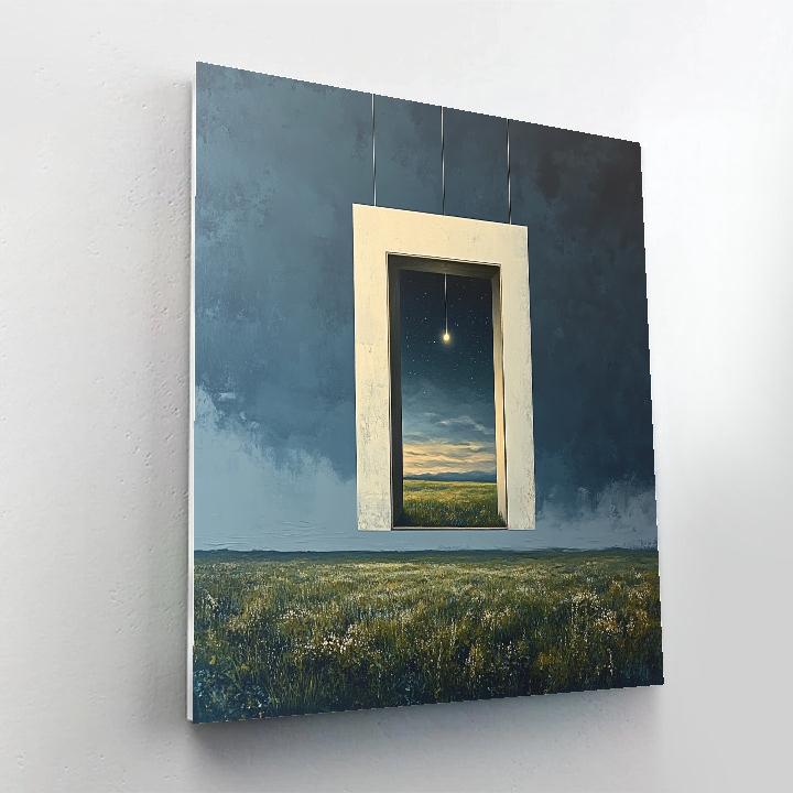 Magritte Inspired Floating Doorway Paint by numbers art