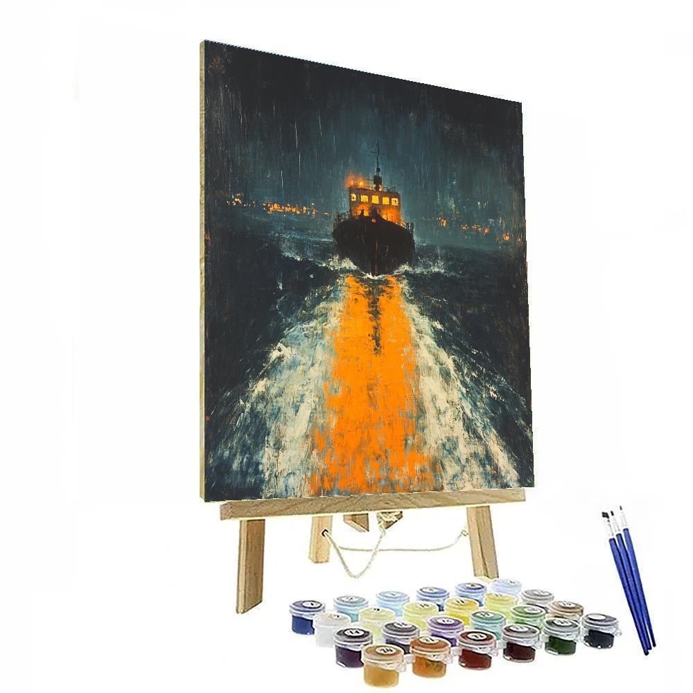 Edvard Munch Inspired Night Ferry Painting by numbers kit