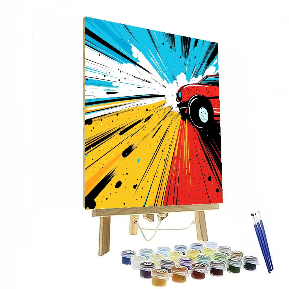 Roy Lichtenstein Inspired Pop Racing Poster DIY paint by numbers