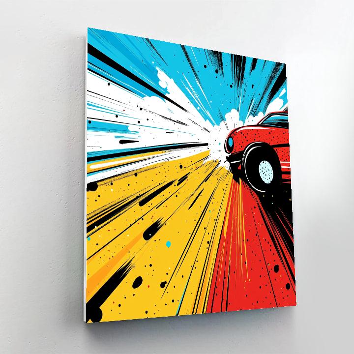 Roy Lichtenstein Inspired Pop Racing Poster DIY paint by numbers