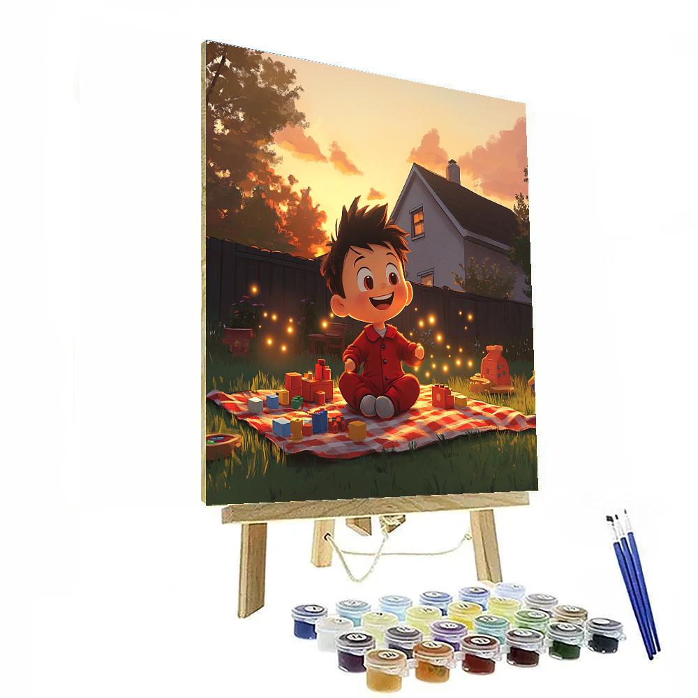 Jack Jack Backyard Power Peekaboo Disney Inspired painting number kit