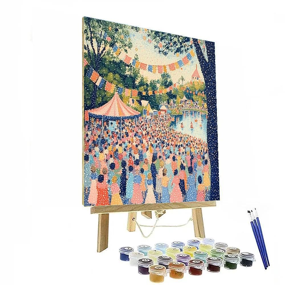 Georges Seurat Inspired Summer Fair paint by color