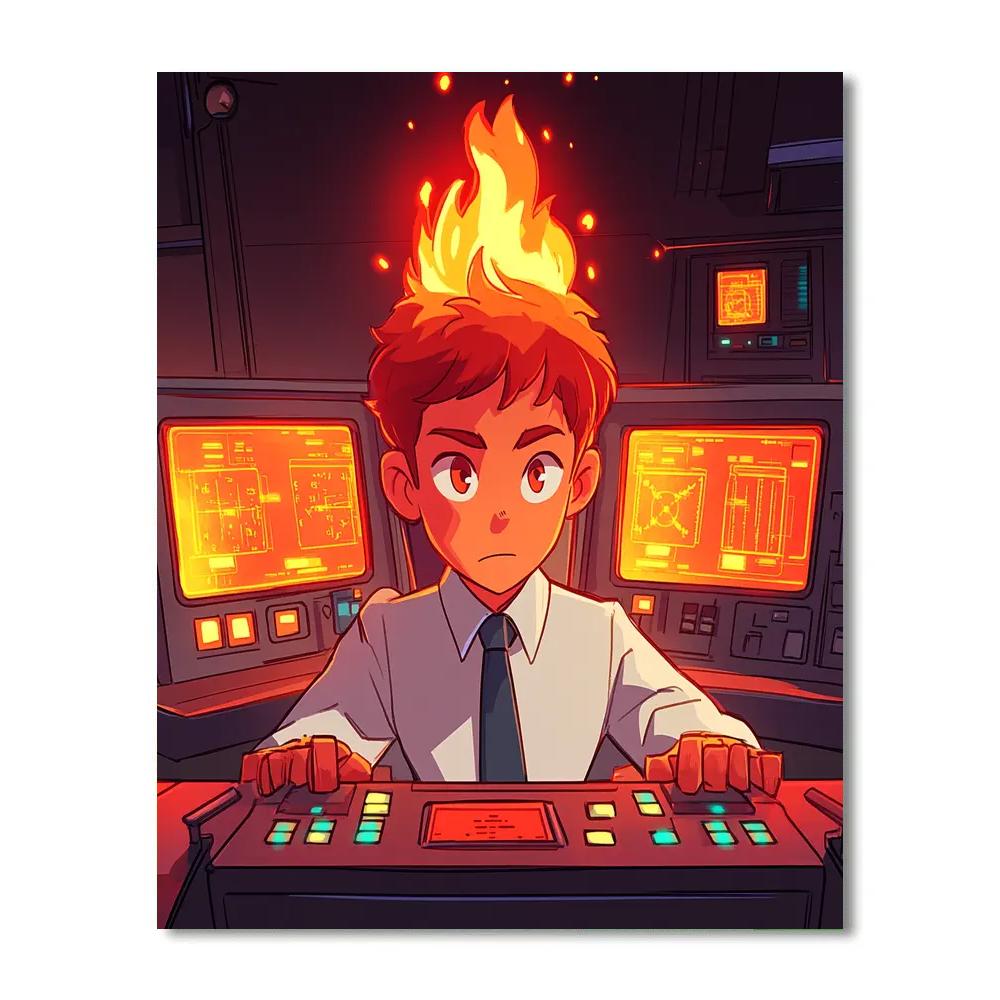 Anger Control Room Lava Glow Disney Inspired paint by color