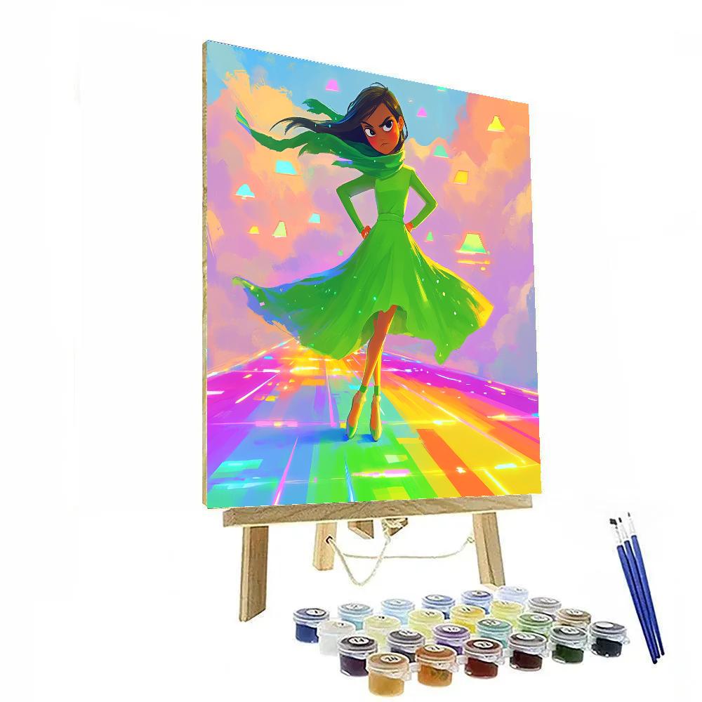 Disgust Rainbow Fashion Walk Disney Inspired DIY paint by numbers