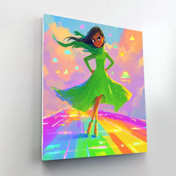 Disgust Rainbow Fashion Walk Disney Inspired DIY paint by numbers