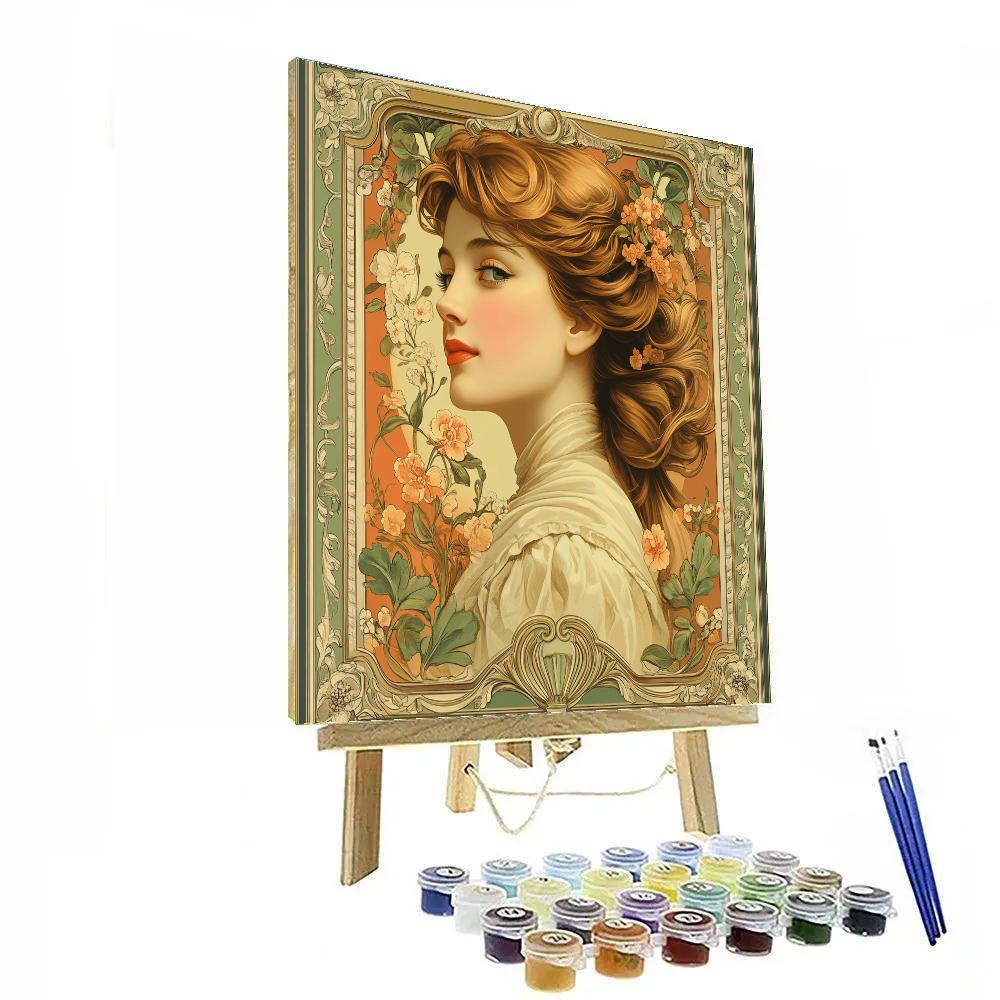 Alphonse Mucha Inspired Perfumed Garden Poster paint by number