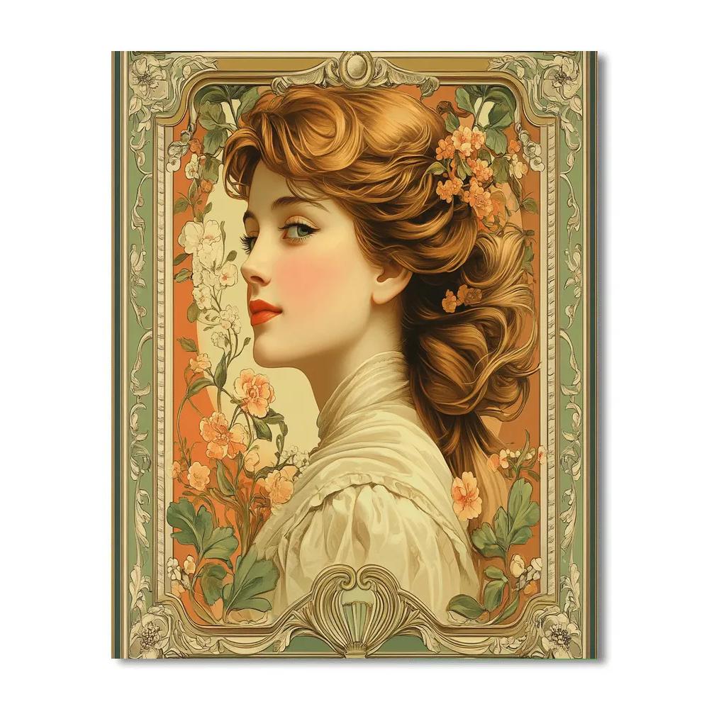 Alphonse Mucha Inspired Perfumed Garden Poster paint by number