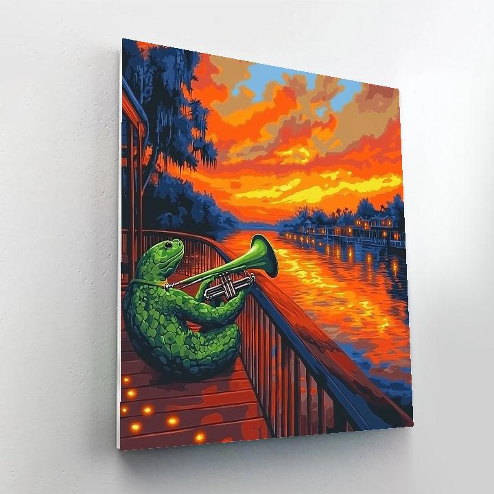 Louis Bayou Trumpet Riverboat Groove Disney Inspired paint by number